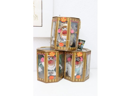 Three From Mr. Potato Head Collectible Gift Edition - Golfer, Doctor, Fisherman -with Freaky Original Boxes