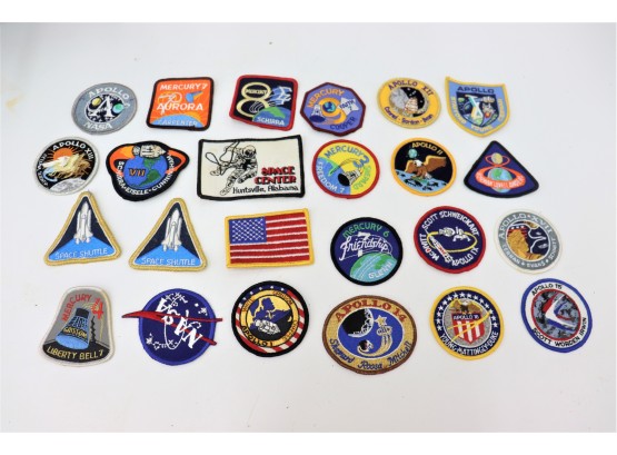 NASA Commemorative Mercury And Apollo Mission Patches -  Astronaut And Mission Names, Colorful Designs