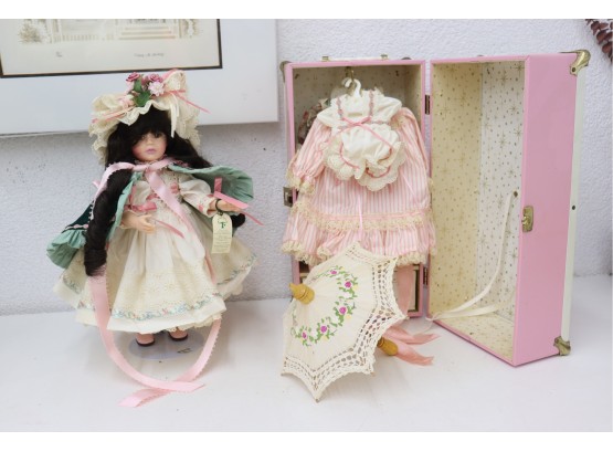 Mary Anne Doll With Multiple Frocks And Armoire Travel Chest From Pittsburgh Originals
