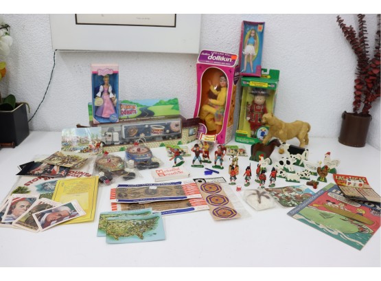 Giant Group Lot Novelties And Collectibles: Miniatures And Figurines, Boxed Dolls, Collector Cards, And More