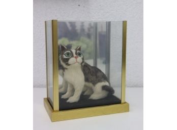 Unnervingly Real Looking Cat Furry Figure - With Ironic Fish Tank Display