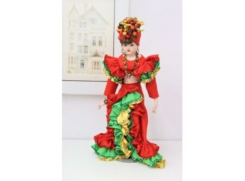 2.5 Vertical Feet Of Carmen Miranda Beaucoup Fruit, Ruffles, Sequins And Beads -  Hand-made Buy Pauline Travis