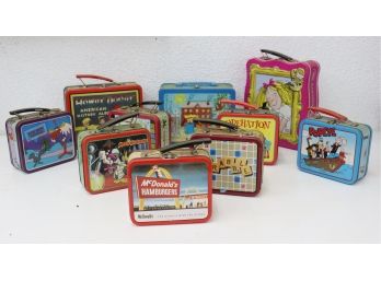 Big Colorful Group Lot Of Vintage Kid's Metal Lunch Boxes - Collectible Characters & Themes