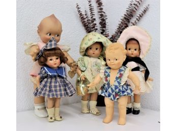 Quintuple Baby Face Doll - Five Dolls Including Star Shine Mary Engelbrecht, Effanbee And Others