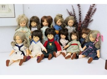 The Stepford Kids: Twelve (12) Vintage Dolly Lollipops By Gillian Heal, The Halfpenny Houses Doll Co, England