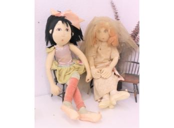 Two Character Dolls - Star Shine Mary Engelbrecht And Veiled Rosebud Gal