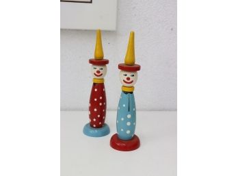 Smiley But Shifty  Clowns - Two Pin Head Ring Toss Upright Targets