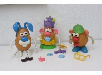 Three (3) Classic Mr. Potato Head (He/Him/His, For Now) Toys With Inclusive Facial Feature & Limb Accessories