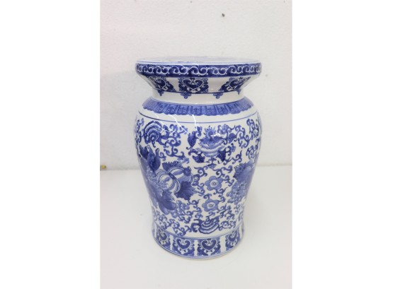 Classic Blue & White Ceramic Garden Stool