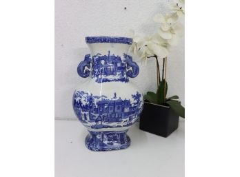 Victoria Ware Ironstone Flow Blue Transfer-ware Vase