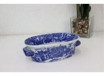 Victoria Ware Flow Blue Ironstone Low Oval Planter #1