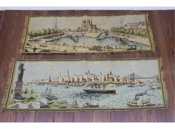 Two Magnificent Woven Tapestry/Runners: Paris And New York City