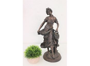Flower And Milk Lady Statuette