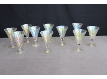Vintage Iridescent Glass Cordial/Digistif Stems, Set Of 10