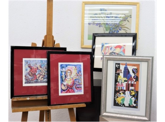 Four Super Colorful Prints And Vincent Van Gogh Irises Reproduction Poster
