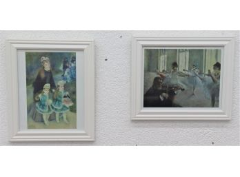 Two From The Frick: Framed Reproduction Prints After Renoir's La Promenade And Degas' The Rehearsal (var.)