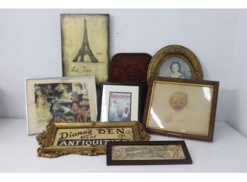 Decorative Group Lot Of Vintage And Reproduction Photography, Advertising, Signage Etc.