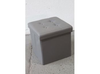 Grey Tufted Pop-Top Storage Cube Seat