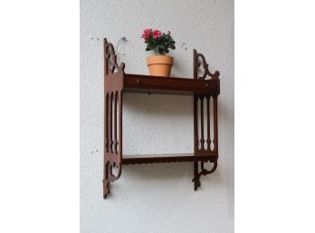 Wooden Wall Hanging Shelf  With Drawer