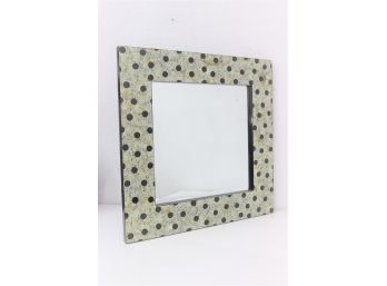 Polka Dot And Pique Assiette Style Black & White Broad Mirror Frame (with Mirror)