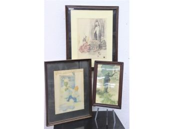 Three Vintage Cream Of Wheat Framed Advertisment Reproductions