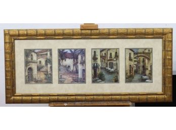 Framed Polyptych Of Old Italian Village Scenes
