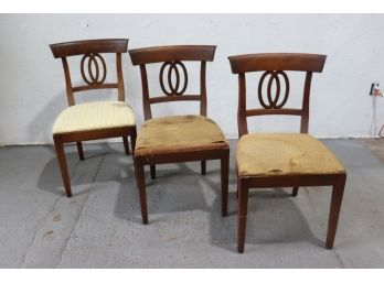 Neoclassical Style Klismos-inspired Dining Walnut Side Chairs