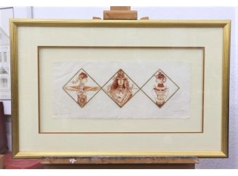 Profound & Beautiful:  Limited Edition Triptych Serigraph 'L'Oeil De L'Ane', Signed Maia Damadian, No. 34/50