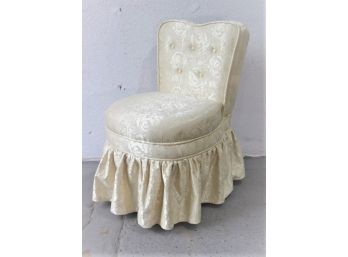 Skirted Vanity Chair In Damask Rose