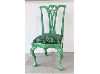 Past Is Future: Funkadelic Multi-Green Composite Ball & Claw Louis XVI Style Parlor Chair
