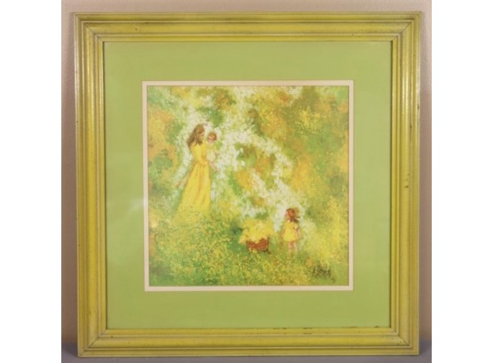 'Mother And Child (left)' M. Storm, Framed Art Print