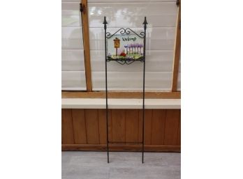 Painted Welcome Metal Rod Lawn Sign