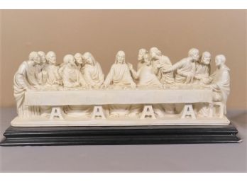 Dinner For 13 - Cast Composite Stone Sculpture Of The Last Supper, After A. Santini