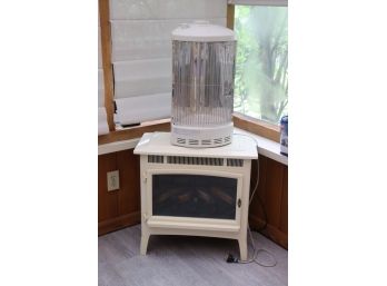 Two Electric Heaters - One Faux Wood Stove And The Other Marvin Quartz Radiating Unit