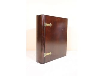 Bombay Company Book Lidded Wood Box - Bronze Tone Strap Hinges