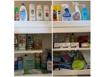 Multi-Shelf Lot Of Household Utility/Pantry/Cleaning Products