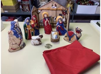 Soft Cloth Nativity Scene Creche Ste With Cradle Hymn