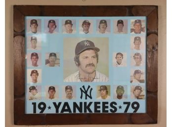 1979 New York Yankees Team Headshot And Signature Framed Poster