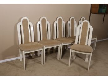 Six Tall Back Deco Style Dining Chairs  By Tonon & C. Italy