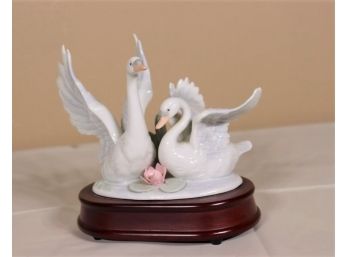 Landing Swans Figurine Music Box