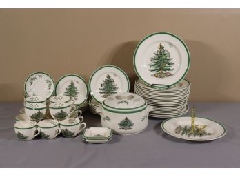 Spode Classic Christmas Tree Chinaware - Plates, Cups, Saucers,   S3324B  (incomplete Set)