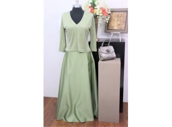 Green Mush Top And Stain Skirt-size Small