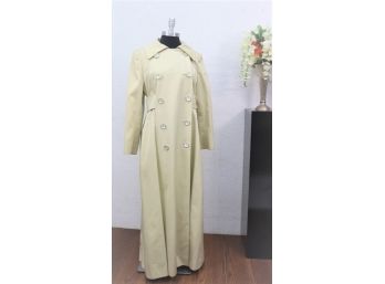 Vintage Long Double Breast Trench Coat-size Small