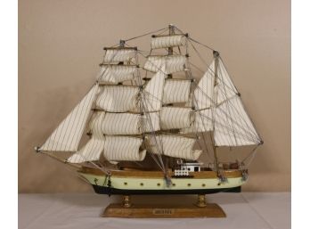 Wooden Ship Model Of The Gorch Foch - Wooden Hull And Canvas Sails