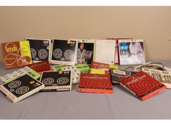 Group Lot Of Reel-to-Reel Magnetic Audio Tape - Prerecorded And Blanks With Boxes