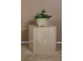 Travertine Hex Edge Cube Stand/Low Table