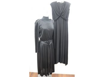 Pair Of Of Black Vintage Dresses -size Small