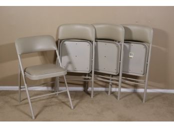 Four Metal Folding Chairs - COSCO Brand