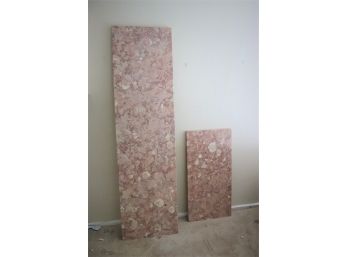Two Slabs Of Polished Tea Rose Pink Marble