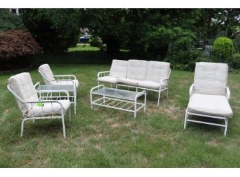 Fine Suite Of Outdoor Furniture - Chaise, Sofa, Two Arm Chairs, Two Tables